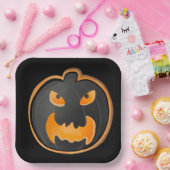 ASSIETTES EN CARTON EN COLÈRE NOIR ORANGE HALLOWEEN CITROUILLE (Fête)