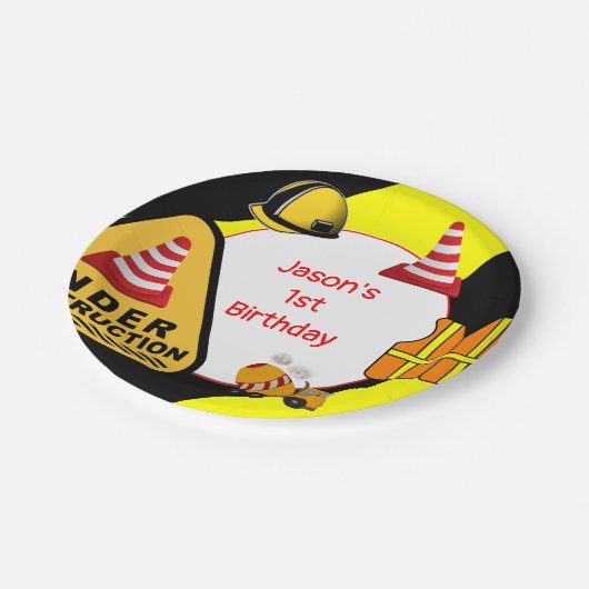 Assiettes En Carton En construction Concret mixeur fête d'anniversaire (Angle)