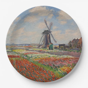 Assiettes En Carton En Hollande de Monet - de Champs de Tulipes