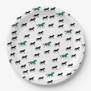 Assiettes En Carton En route vers l'autel Mariage de course de chevaux