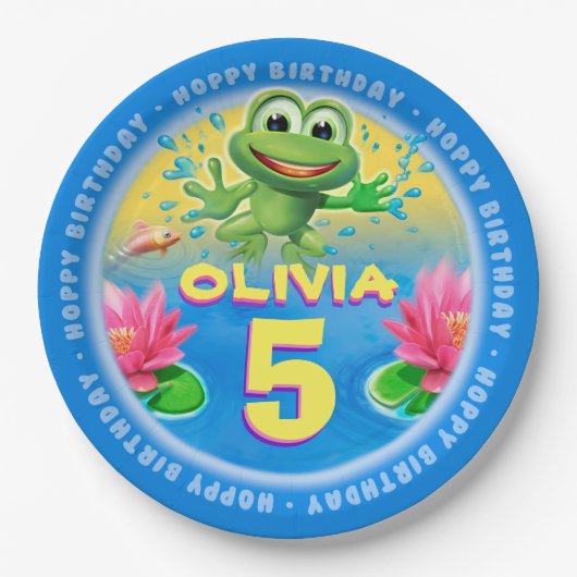 Assiettes En Carton En sautant la grenouille customisez le plat de (Devant)