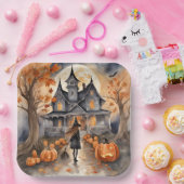 Assiettes En Carton En tête de la façon dont sorcière IA généré (Fête)