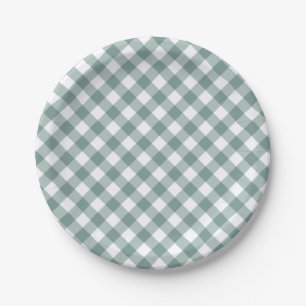 Assiettes En Carton en vichy - Baby shower Automne Rustique  