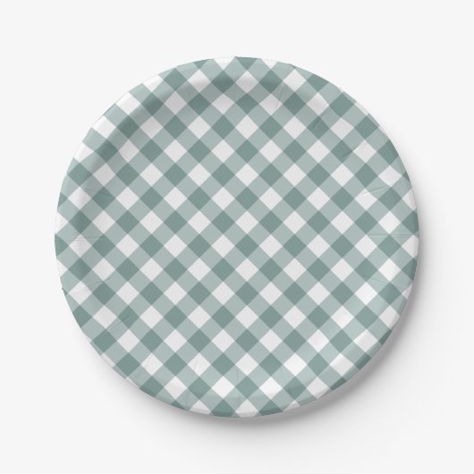 Assiettes En Carton en vichy - Baby shower Automne Rustique | (Devant)