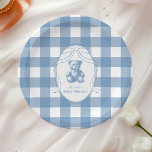 Assiettes En Carton en vichy Baby shower français Teddy Bear<br><div class="desc">Ajoutez une touche de charme à votre baby shower grâce à nos plaques de papier Baby shower en français Teddy Bear. Ces belles assiettes sont décorées d'un classique en vichy motif et d'un ours en peluche doux d'inspiration française, apportant une atmosphère confortable et vintage à votre célébration. Les couleurs douces...</div>