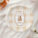 Assiettes En Carton en vichy Baby shower français Teddy Bear<br><div class="desc">Ajoutez une touche de charme à votre baby shower grâce à nos plaques de papier Baby shower en français Teddy Bear. Ces belles assiettes sont décorées d'un classique en vichy motif et d'un ours en peluche doux d'inspiration française, apportant une atmosphère confortable et vintage à votre célébration. Les couleurs douces...</div>