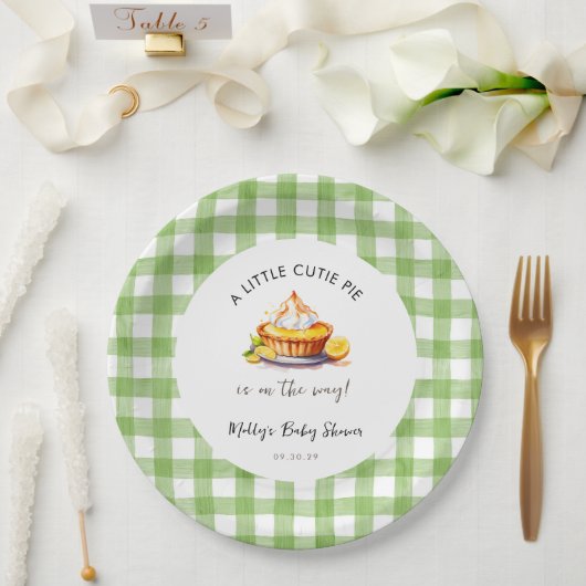 Assiettes En Carton En vichy Baby shower Little Cutie Pie (Mariage)