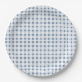 Assiettes En Carton En vichy bleu (Devant)