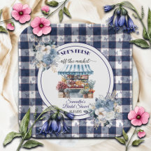 En vichy bleu hors du marché Fête des mariées flor