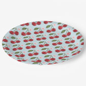 Assiettes En Carton En vichy Bleu Rustique Et Cerises (Angle)