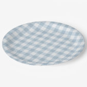 Assiettes En Carton En vichy bleu simple (Angle)