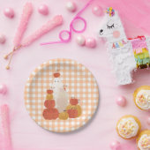 Assiettes En Carton En vichy Citrouille d'Halloween invisible (Fête)