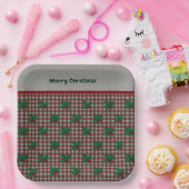 Assiettes En Carton en vichy de Noël des années 1940 (Fête)