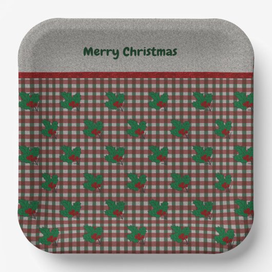 Assiettes En Carton en vichy de Noël des années 1940 (Recto)