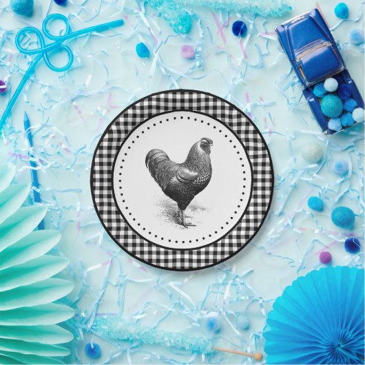 Assiettes En Carton En vichy de poulet (Fête)