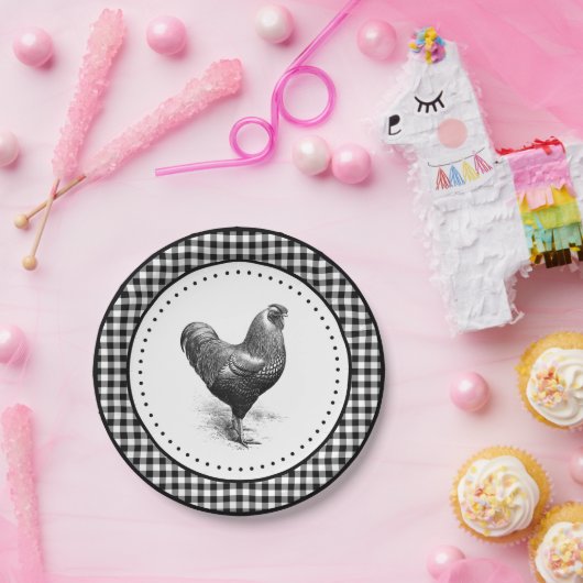 Assiettes En Carton En vichy de poulet (Fête)