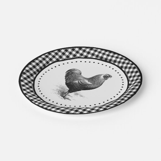 Assiettes En Carton En vichy de poulet (Angle)