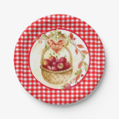Assiettes En Carton En vichy de style pays avec panier de récolte Appl (Devant)