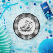 Assiettes En Carton En vichy d'oies (Fête)