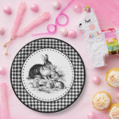 Assiettes En Carton En vichy lapin (Fête)