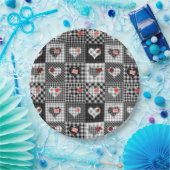 Assiettes En Carton En vichy multicolore Patchwork Quilt (Fête)