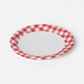 Assiettes En Carton En vichy rouge (Angle)