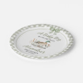 Assiettes En Carton en vichy Sage Green Mallard Duck Baby shower (Angle)