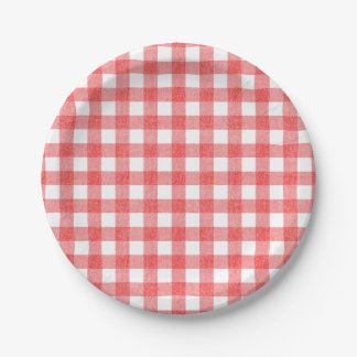 Assiettes En Carton En vichy simple de pastèque