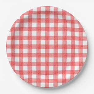 Assiettes En Carton En vichy simple de pastèque