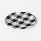 Assiettes En Carton en vichy vérifier le motif noir et blanc (Angle)