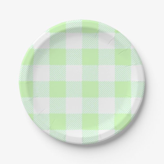 Assiettes En Carton en vichy vert clair (Devant)
