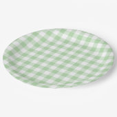 Assiettes En Carton En vichy vert pâle (Angle)