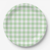 Assiettes En Carton En vichy vert pâle (Devant)