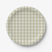Assiettes En Carton En vichy Vert simple taille (Devant)
