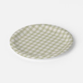 Assiettes En Carton En vichy Vert simple taille (Angle)