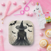 Assiettes En Carton Enchanter Halloween sorcière (Fête)