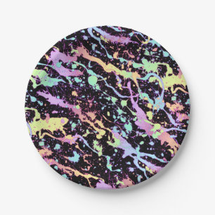 Assiettes En Carton encre arc-en-ciel extrême :