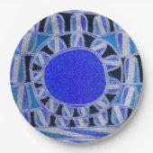 Assiettes En Carton Énergie solaire bleue blanche noire du SOLEIL (Devant)