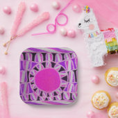 Assiettes En Carton ÉNERGIE SOLAIRE SOLAIRE Pink violet blanc noir (Fête)