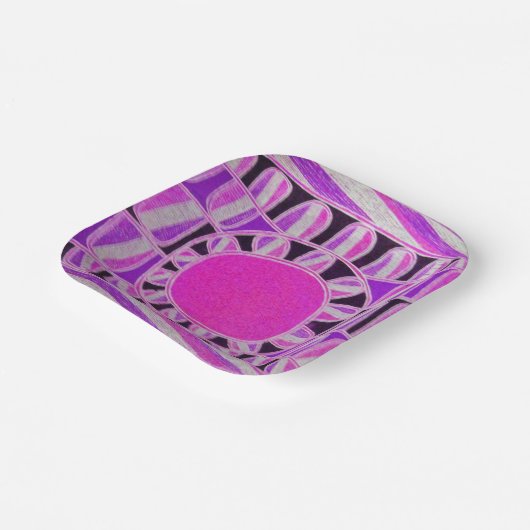 Assiettes En Carton ÉNERGIE SOLAIRE SOLAIRE Pink violet blanc noir (Angulaire)