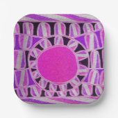 Assiettes En Carton ÉNERGIE SOLAIRE SOLAIRE Pink violet blanc noir (Recto)