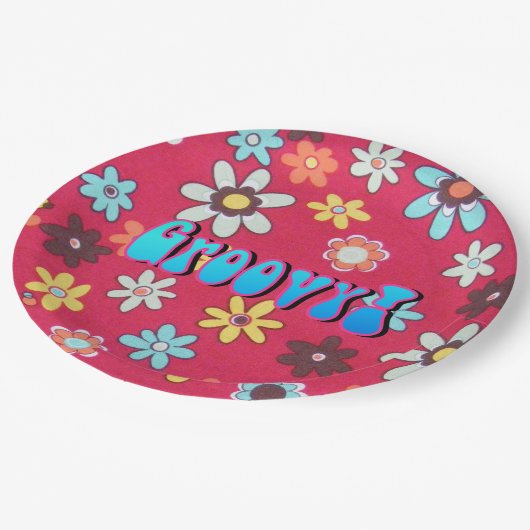 Assiettes En Carton Enfant à fleurs (Angle)