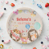 Assiettes En Carton Enfant d'animaux de la forêt d'aquarelle