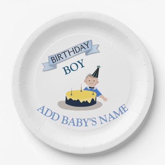 Assiettes En Carton Enfant d'anniversaire customisé (Devant)