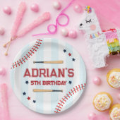 Assiettes En Carton Enfant d'anniversaire de baseball (Fête)