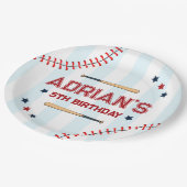 Assiettes En Carton Enfant d'anniversaire de baseball (Angle)