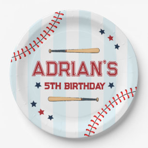 Assiettes En Carton Enfant d'anniversaire de baseball