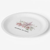 Assiettes En Carton Enfant d'hiver en fleurs poinsettia fleurie rose (Angle)