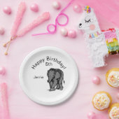 Assiettes En Carton Enfant Eléphant Anniversaire (Fête)