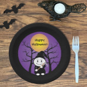 Assiettes En Carton Enfant en costume Grim Halloween Plaques en papier